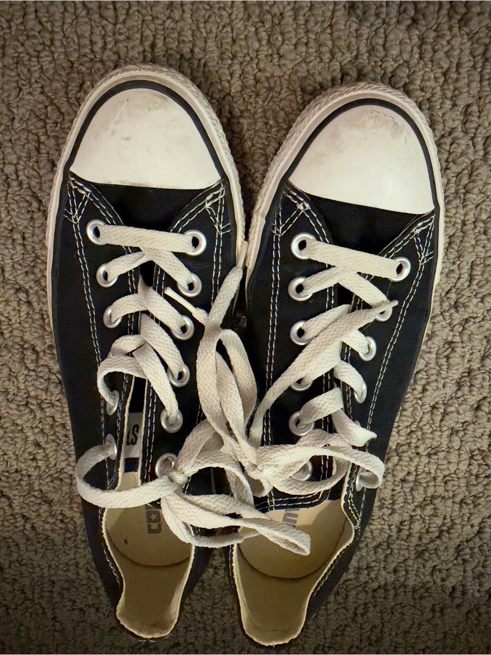 Converse All Stars Black Canvas Low-Top Sneakers with White Trim